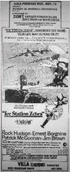 Ad for Ice Station Zebra at the Villa.