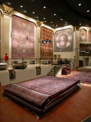 Stage and front of auditorium, Adib's Rug Gallery at the former Villa Theatre, Salt Lake City, Utah